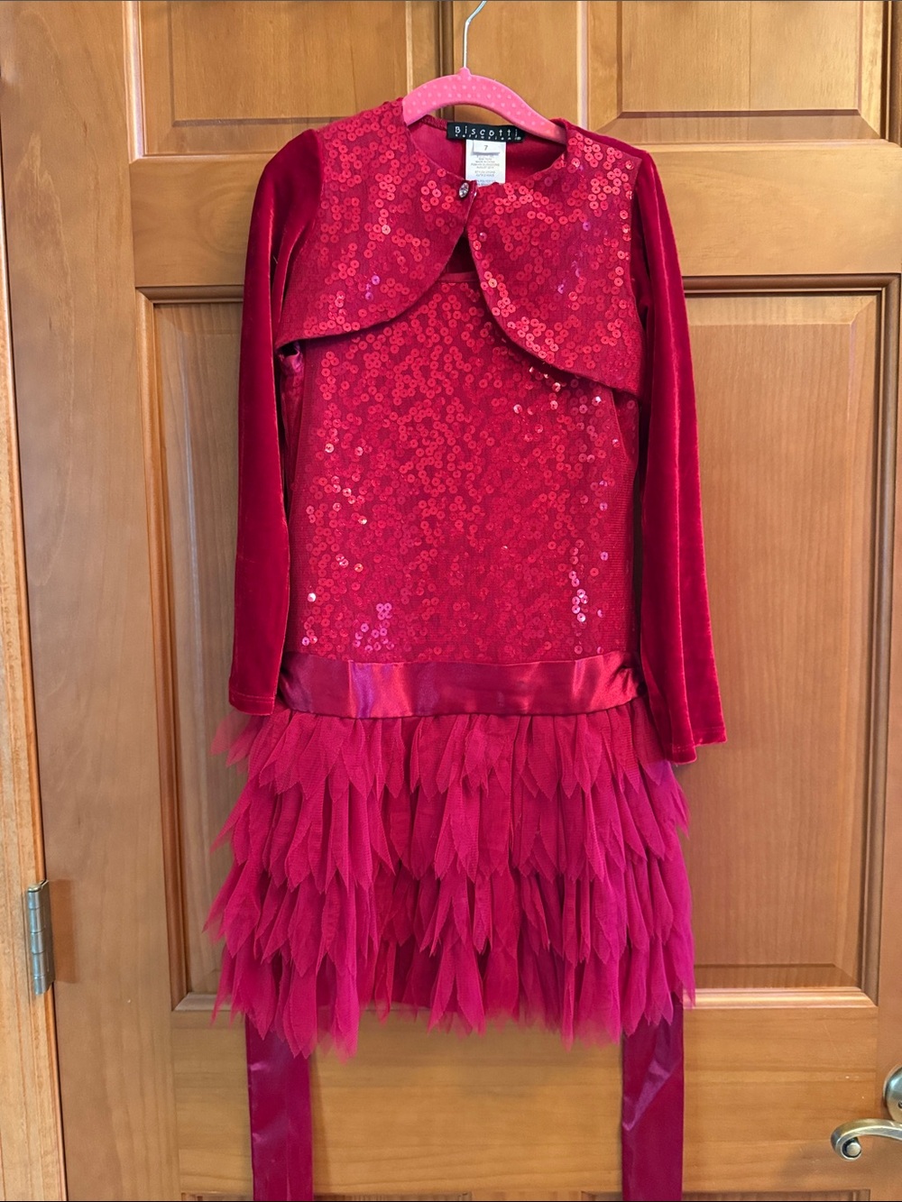 Biscotti Red Sequin & Tulle Party Dress